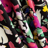 Crepe Poliéster Flor Dreia Negro - Ribes y Casals