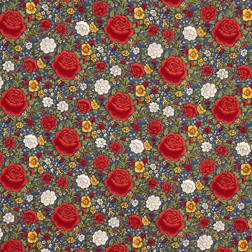 Crepe Poliéster Cretona Real Azul Oscuro - Ribes y Casals