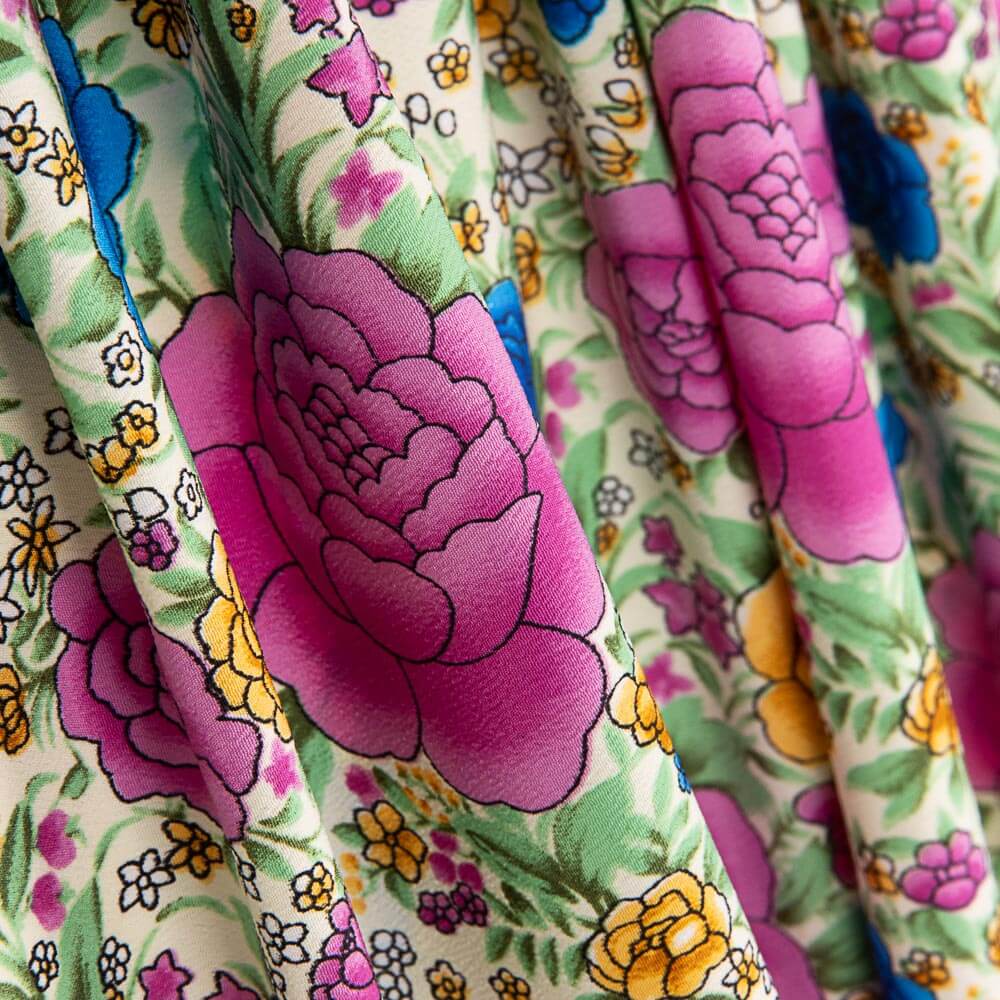 Crepe Poliéster Cretona Real Buganvillas - Ribes y Casals