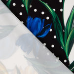 Gabardina Elástica Tulipanes Azul Lunar - Ribes y Casals