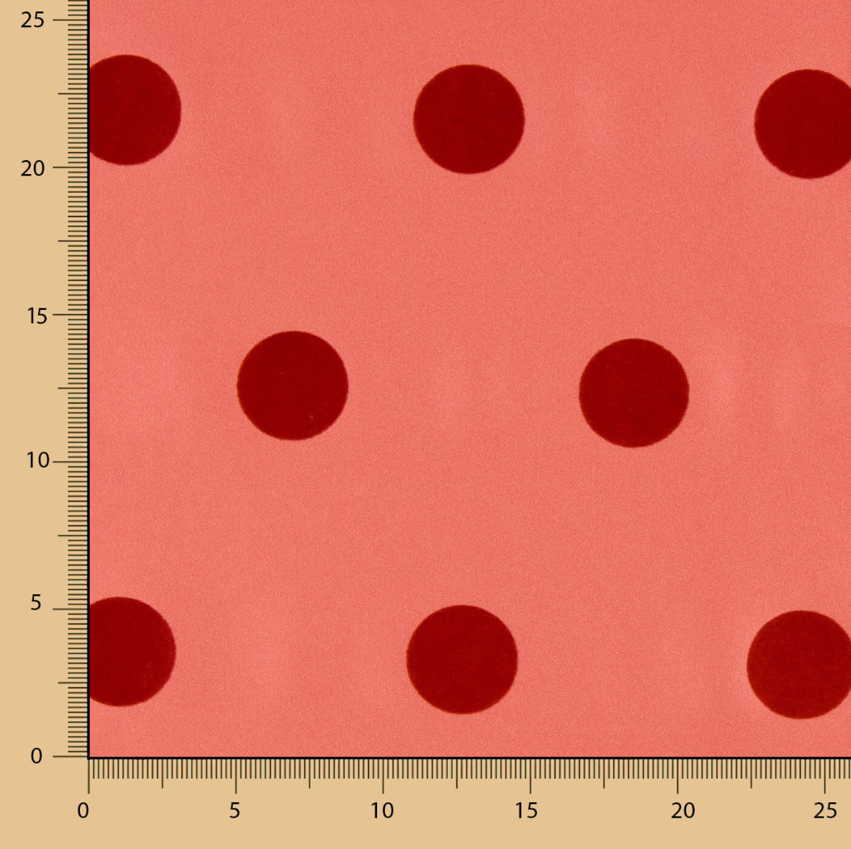 Fama Coral Lunar Flocado Rojo 30mm - Ribes y Casals