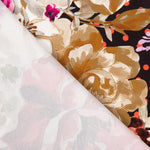 Gabardina Elástica Flor Lunar Rojo - Ribes y Casals