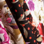 Gabardina Elástica Flor Lunar Rojo - Ribes y Casals