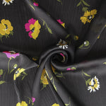Gasa Bambula Flores Negra - Ribes y Casals