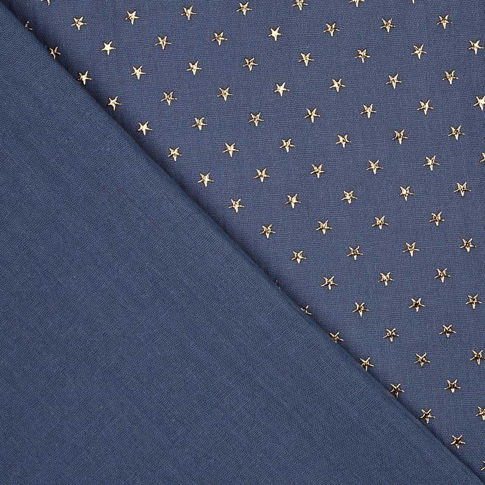 Gasa Bambula Lurex Azul - Ribes y Casals