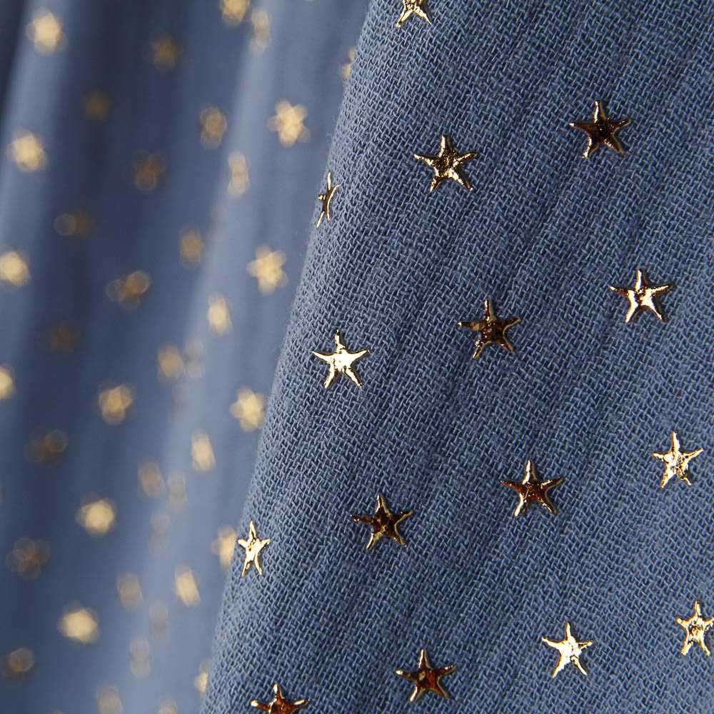 Gasa Bambula Lurex Azul - Ribes y Casals