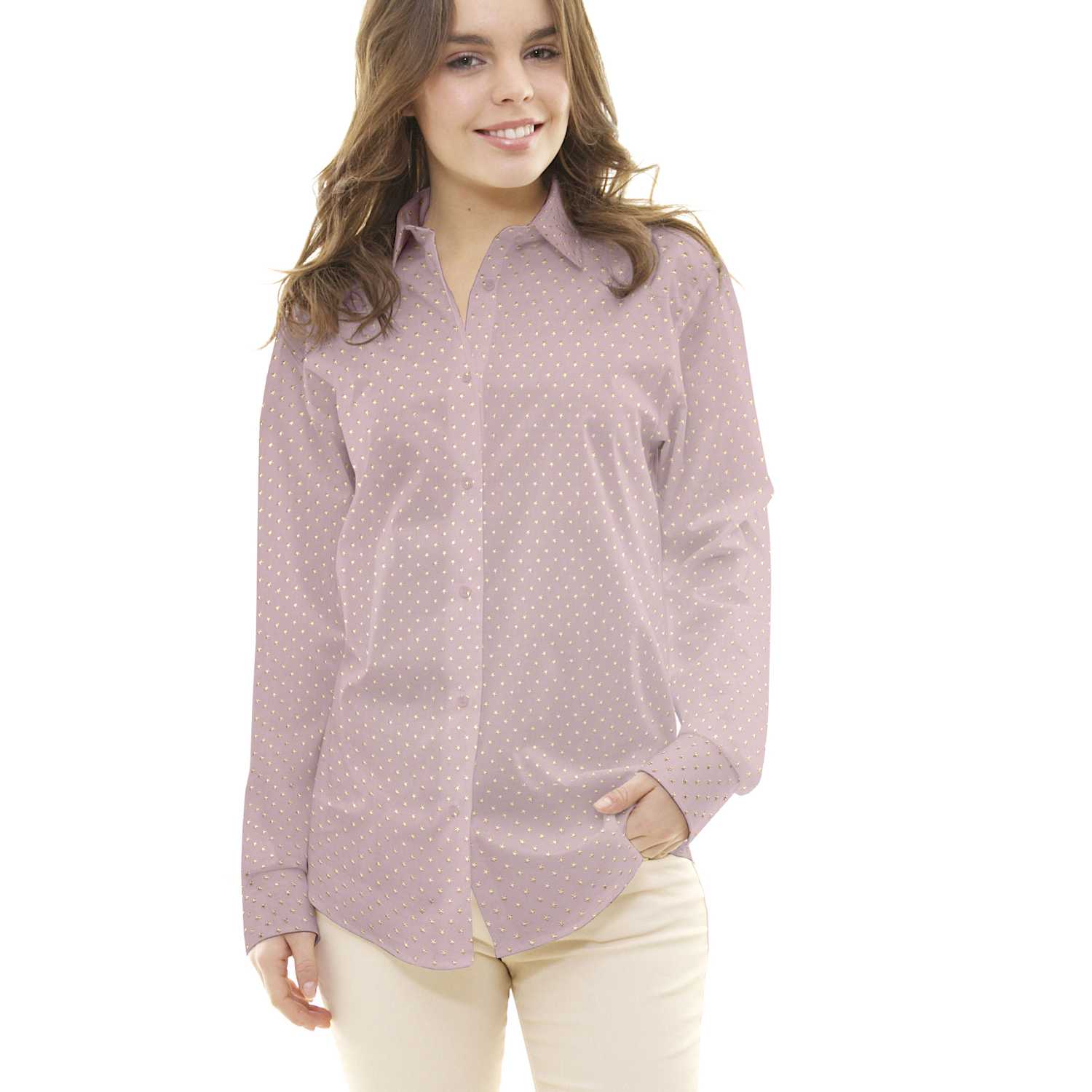 Gasa Bambula Lurex Lavanda - Ribes y Casals