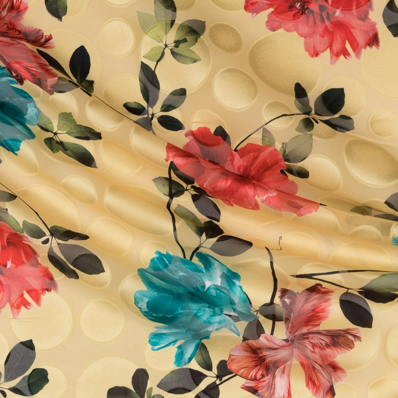 Gasa Devoré Flamenca Dorada - Ribes y Casals