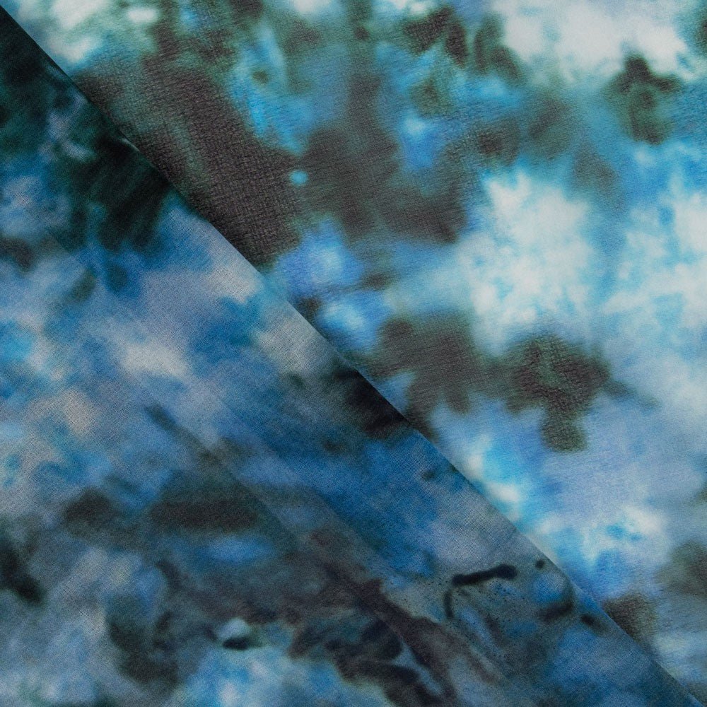 Gasa Estampada Tie Dye Azul - Ribes y Casals