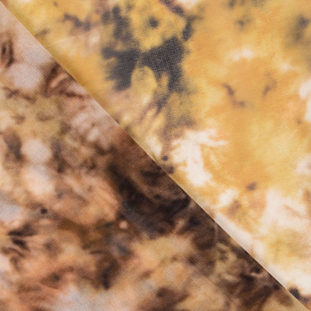 Gasa Estampada Tie Dye Ocre - Ribes y Casals