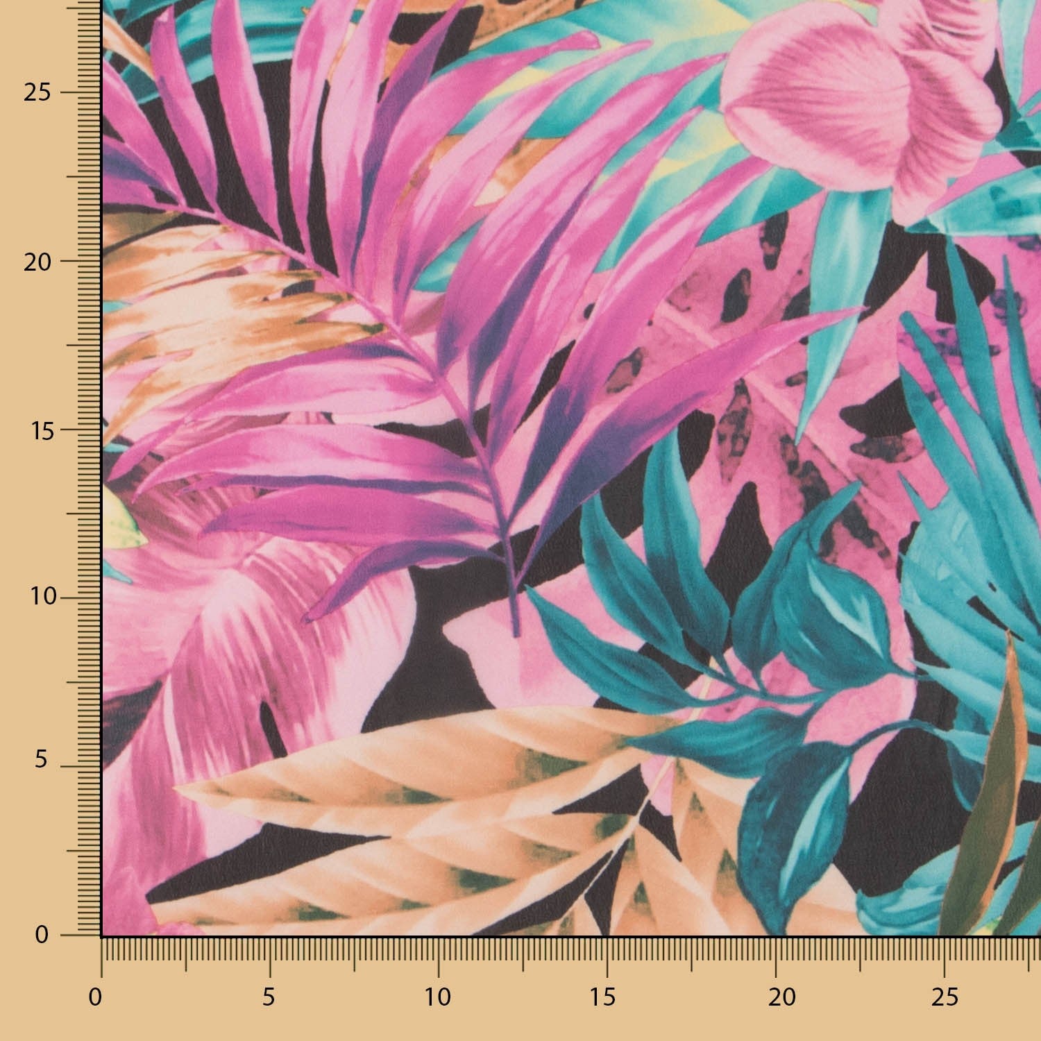 Gasa Estampada Tropic Fucsia - Ribes y Casals