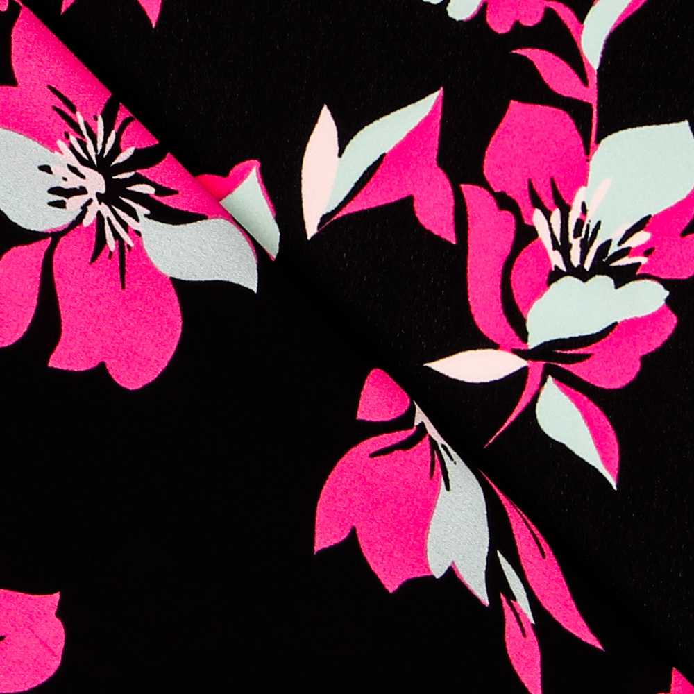 Gasa Floral Fucsia - Ribes y Casals