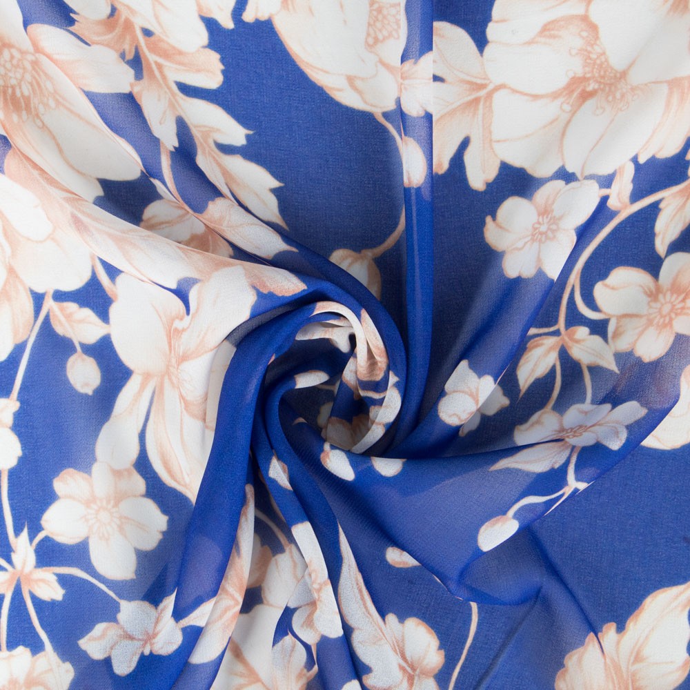 Gasa Flores Vintage Azul - Ribes y Casals