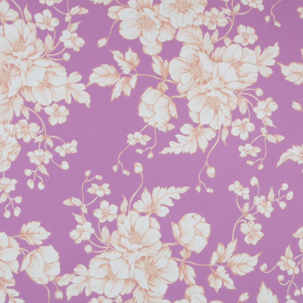 Gasa Flores Vintage Malva - Ribes y Casals