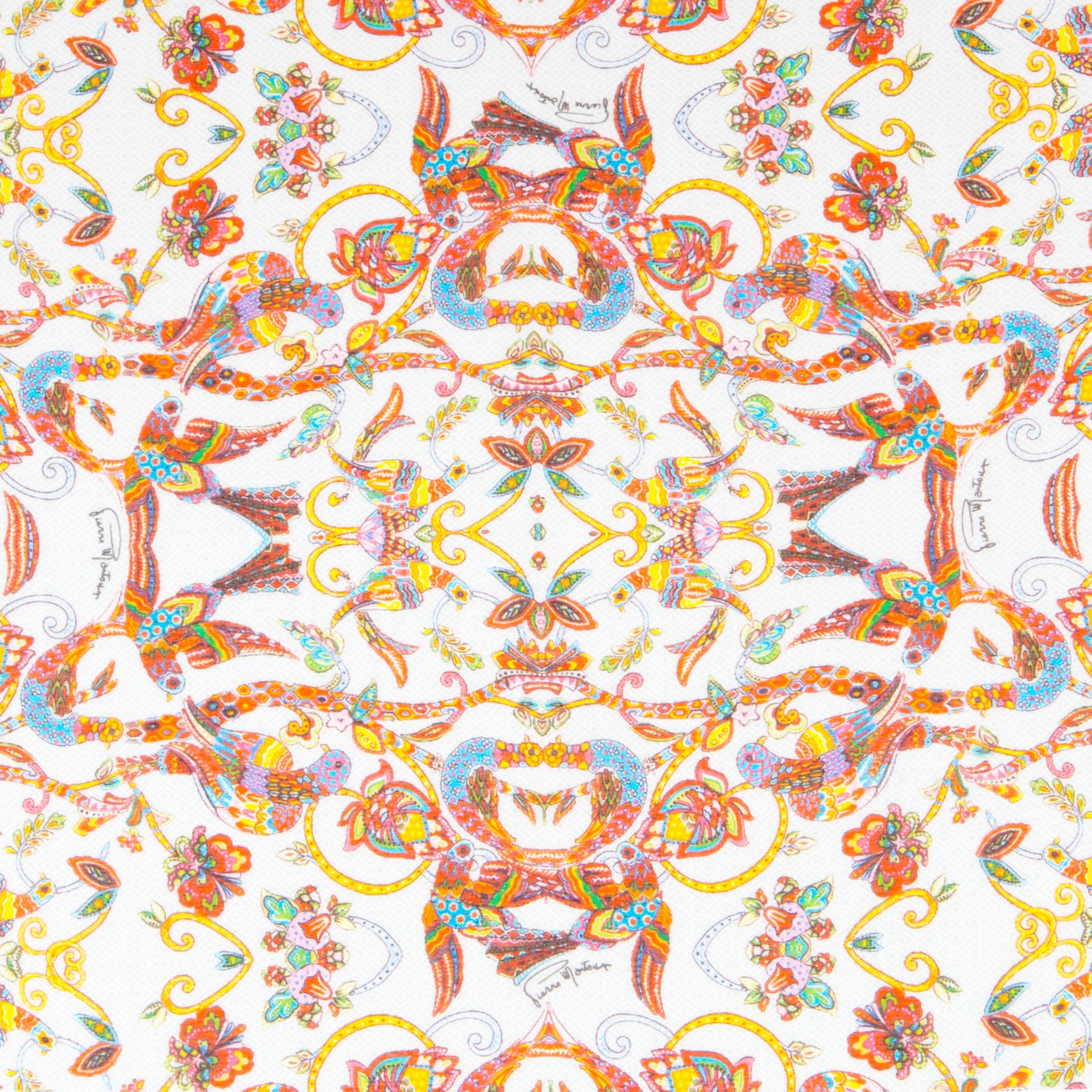 Gasa Poliester Birds Multicolor - Ribes y Casals