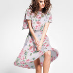 Gasa Poliéster Fantasía Flor Rosa - Ribes y Casals