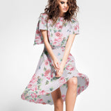 Gasa Poliéster Fantasía Flor Rosa - Ribes y Casals