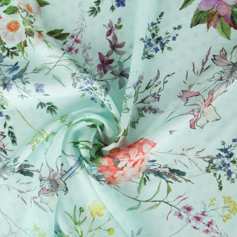 Gasa Poliéster Plumeti Verde Agua - Ribes y Casals