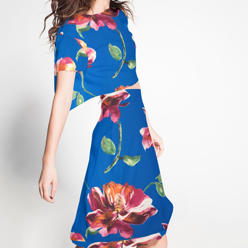 Gasa Sedosa Tropical Azul - Ribes y Casals