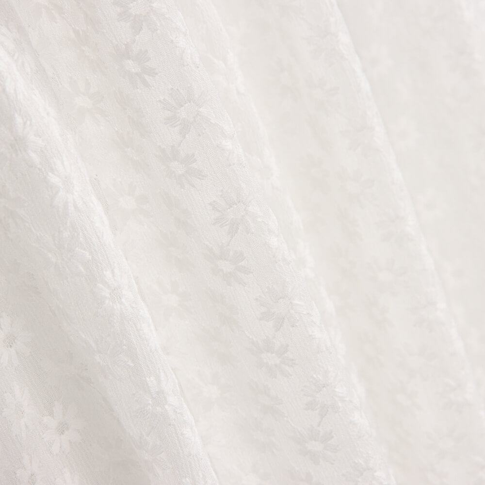 Gasa Bambula Poliéster Flor Blanco Roto - Ribes y Casals