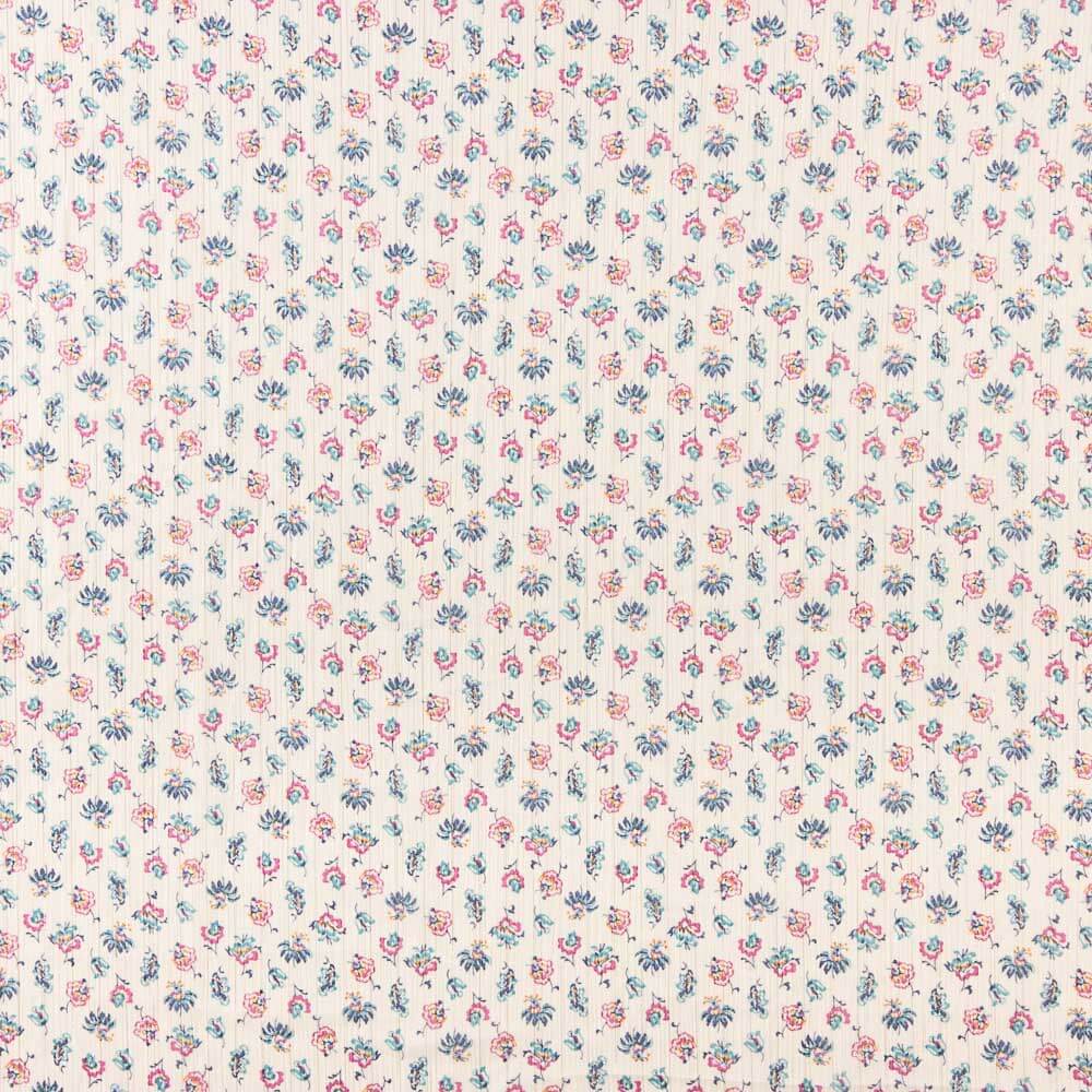 Gasa Bambula Lúrex Floral Beige - Ribes y Casals