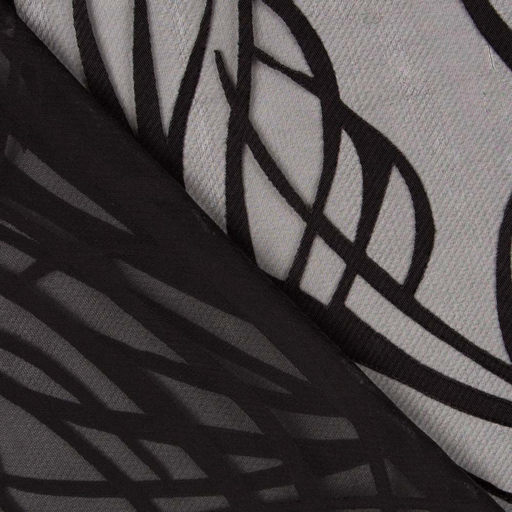 Gaze Devoré Listrado Preto - Ribes y Casals