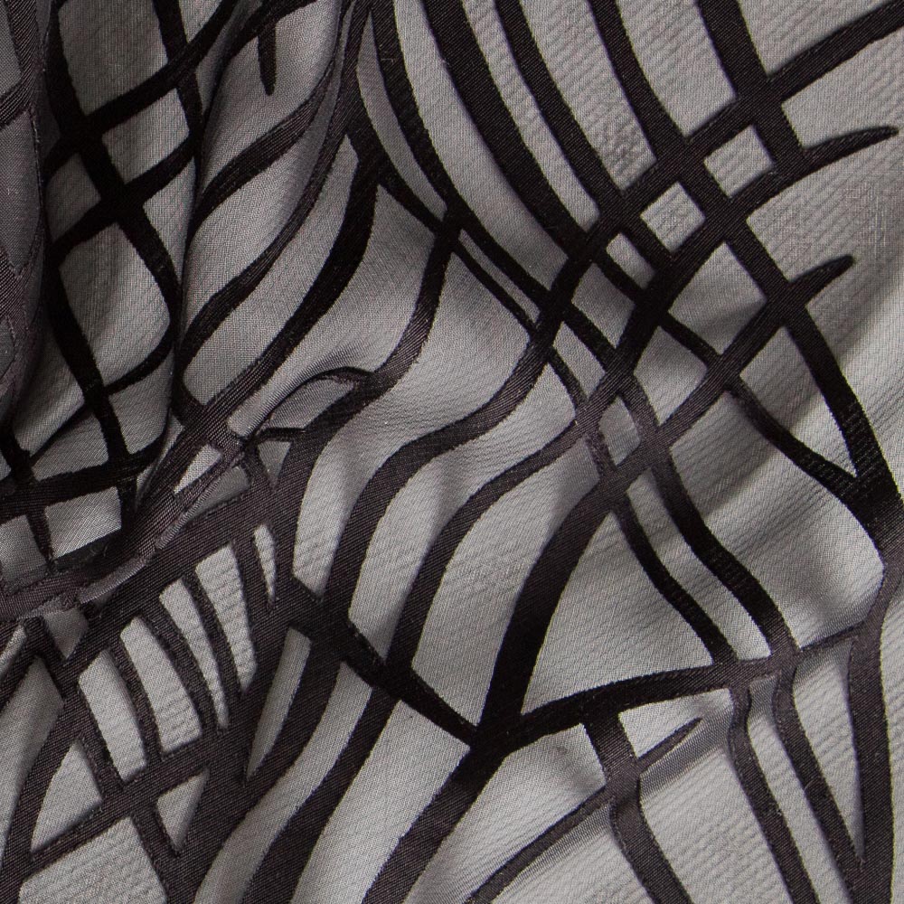 Gaze Devoré Listrado Preto - Ribes y Casals