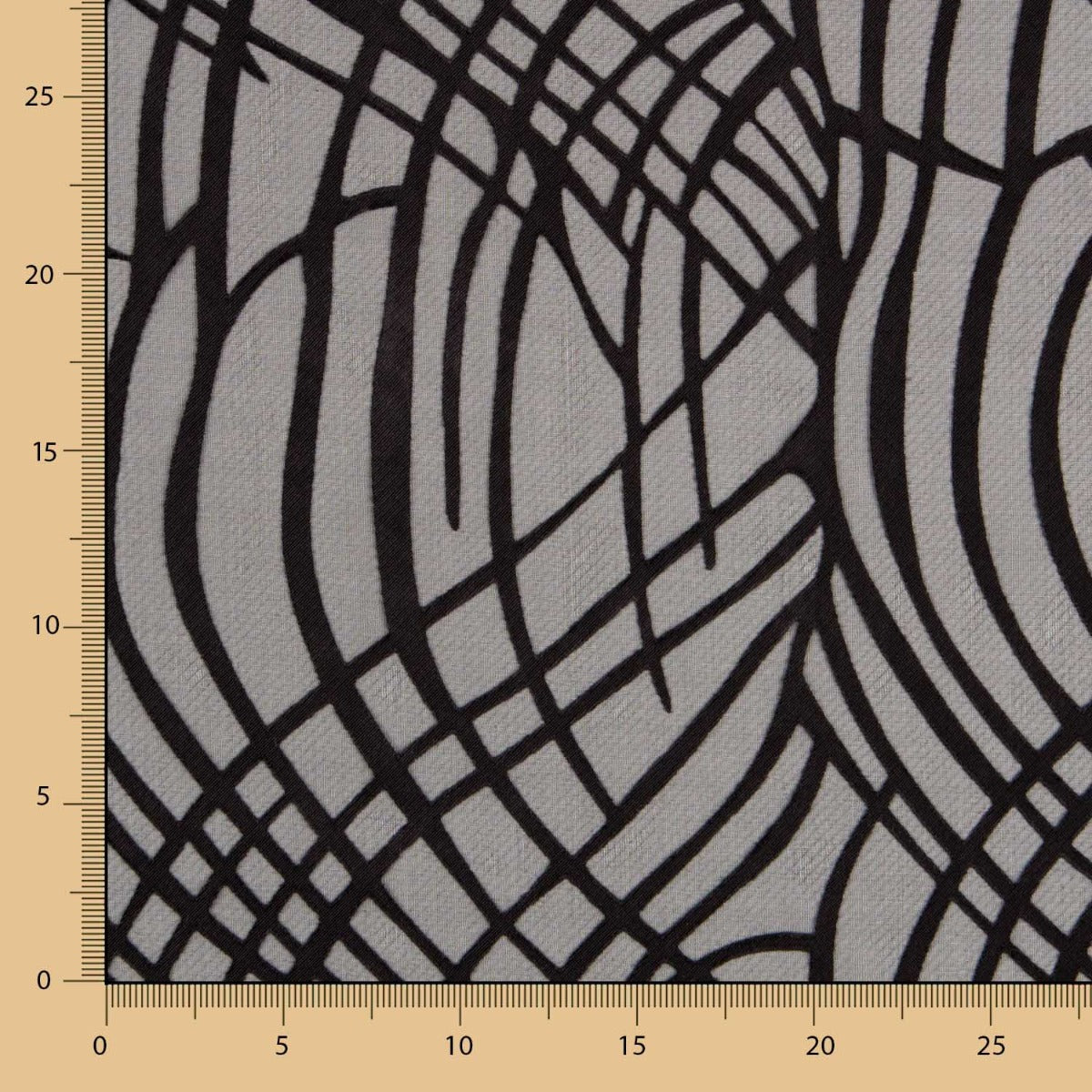 Gaze Devoré Listrado Preto - Ribes y Casals