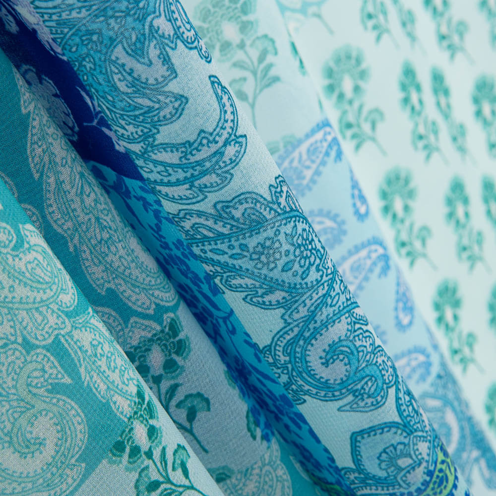 Gasa Poliéster Calcuta Azul - Ribes y Casals