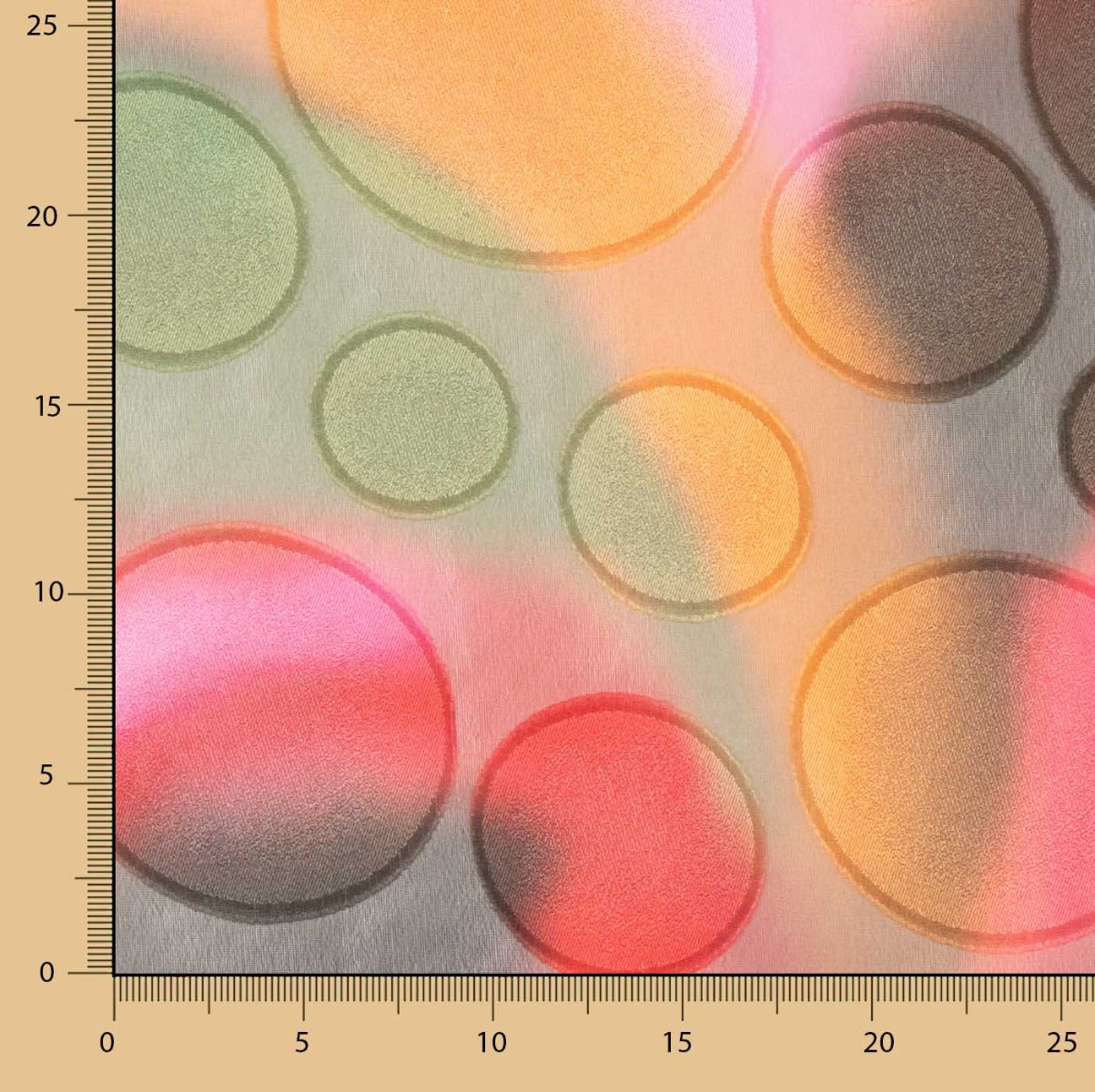 Gasa Degradé Círculos en Relieve - Ribes y Casals