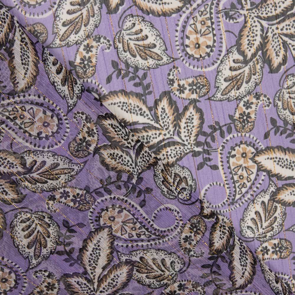 Gasa Lurex Cachemire Malva - Ribes y Casals