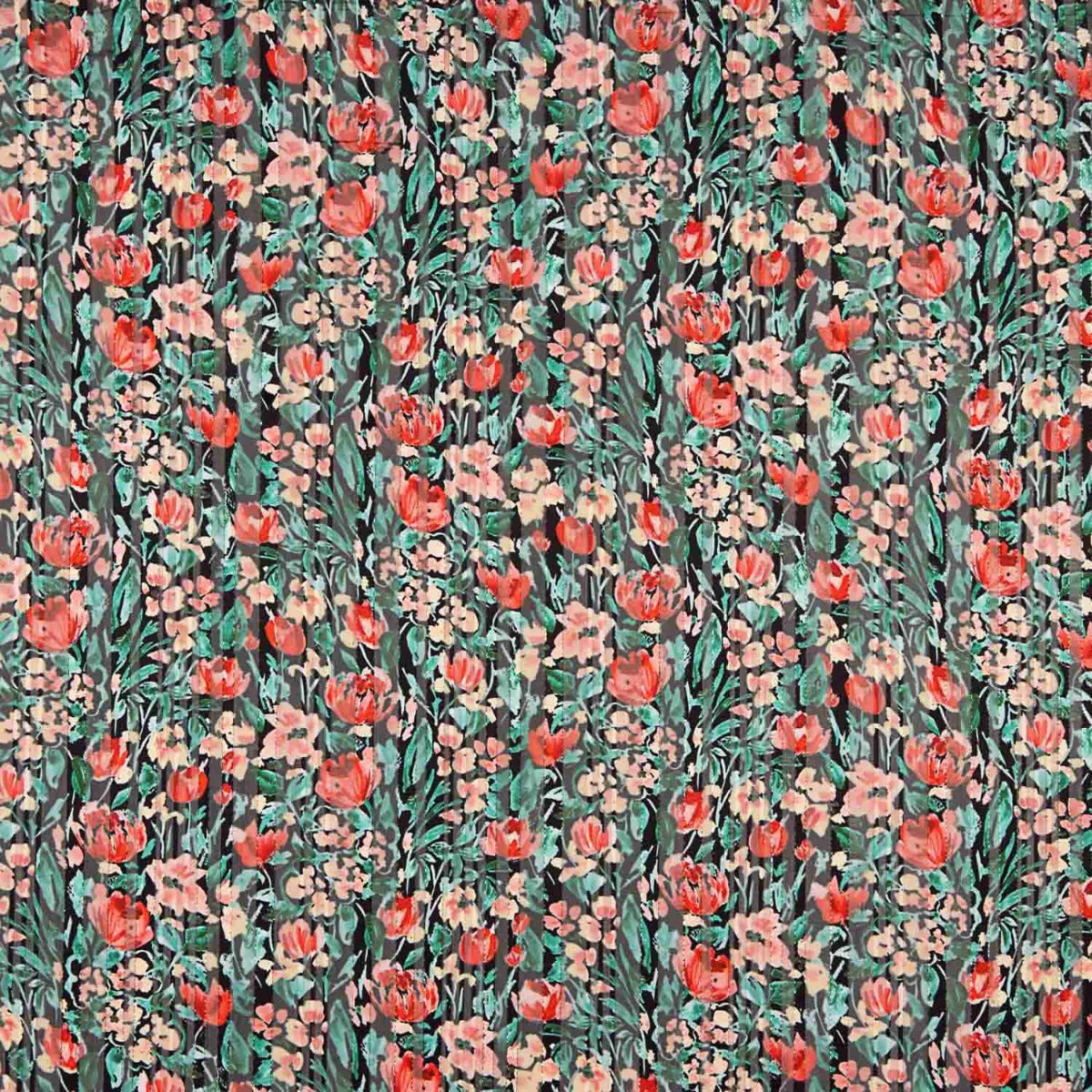 Gasa Listada Floral Lúrex - Ribes y Casals