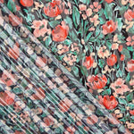 Gasa Listada Floral Lúrex - Ribes y Casals