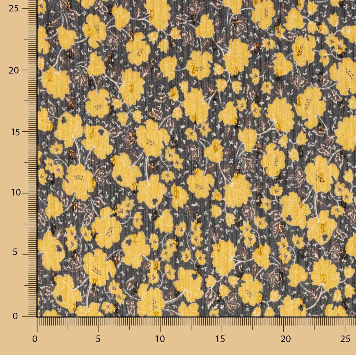 Gasa Bambula Lúrex Adira Mostaza - Ribes y Casals