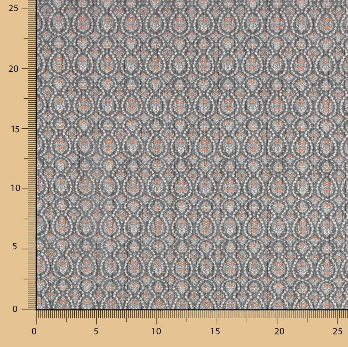 Gasa Lúrex Geometrico Gris - Ribes y Casals