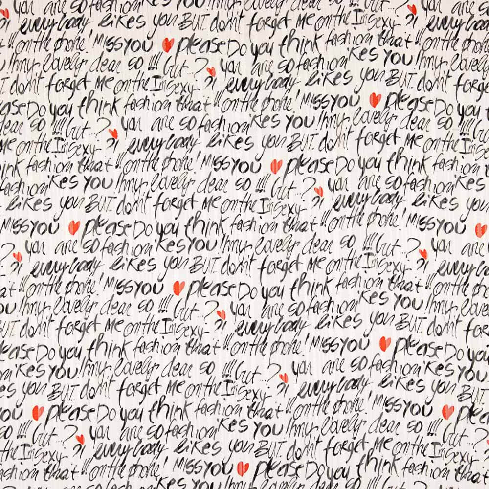 Gasa Lurex Letras Negras - Ribes y Casals