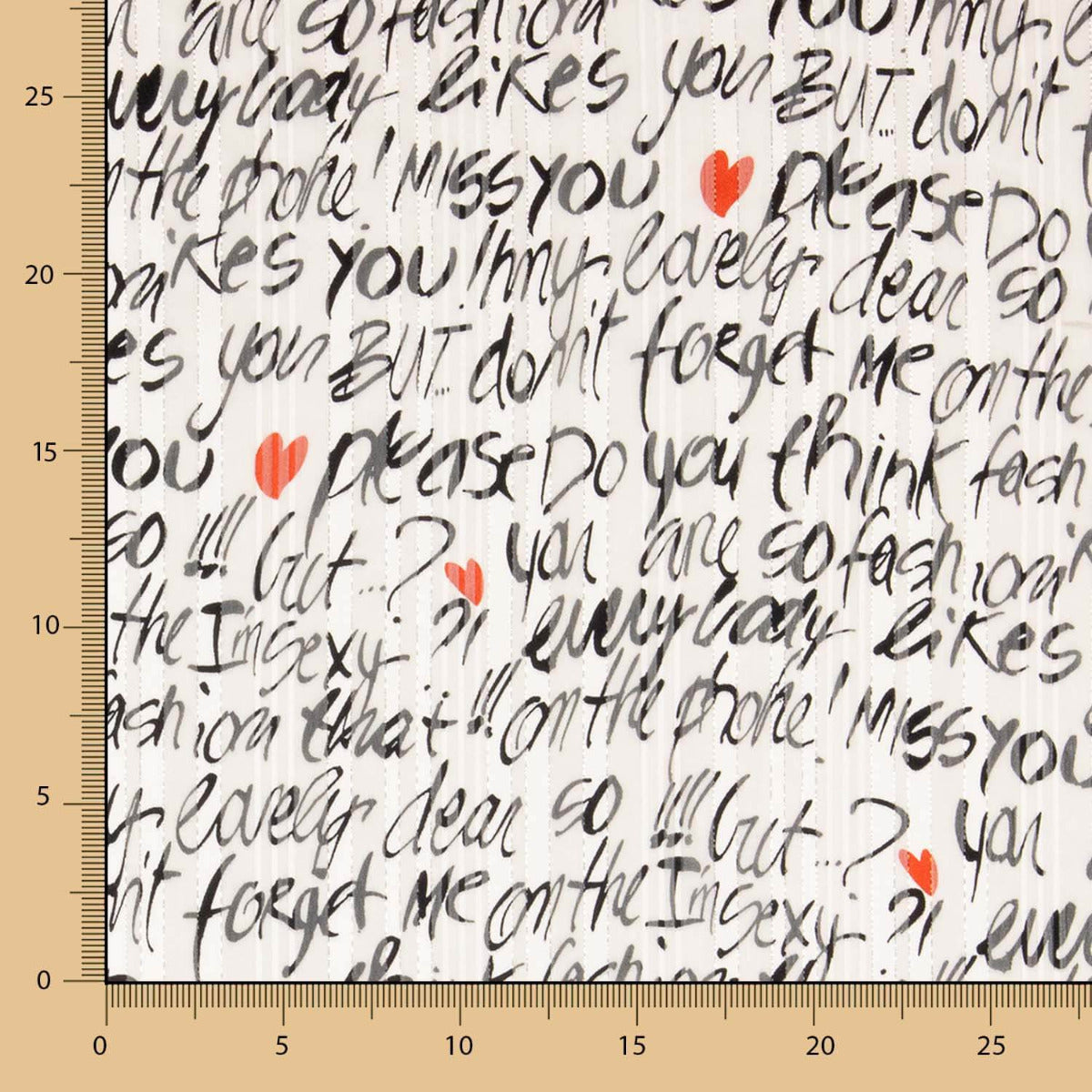 Gasa Lurex Letras Negras - Ribes y Casals