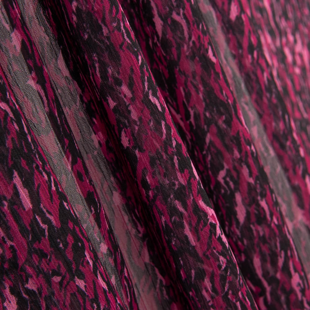 Gasa Bambula Trazos Fúcsia - Ribes y Casals