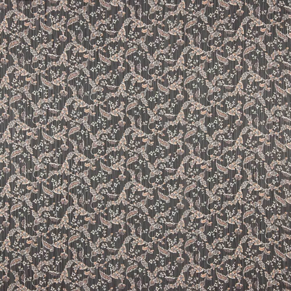 Gasa Lurex Floral Negro - Ribes y Casals