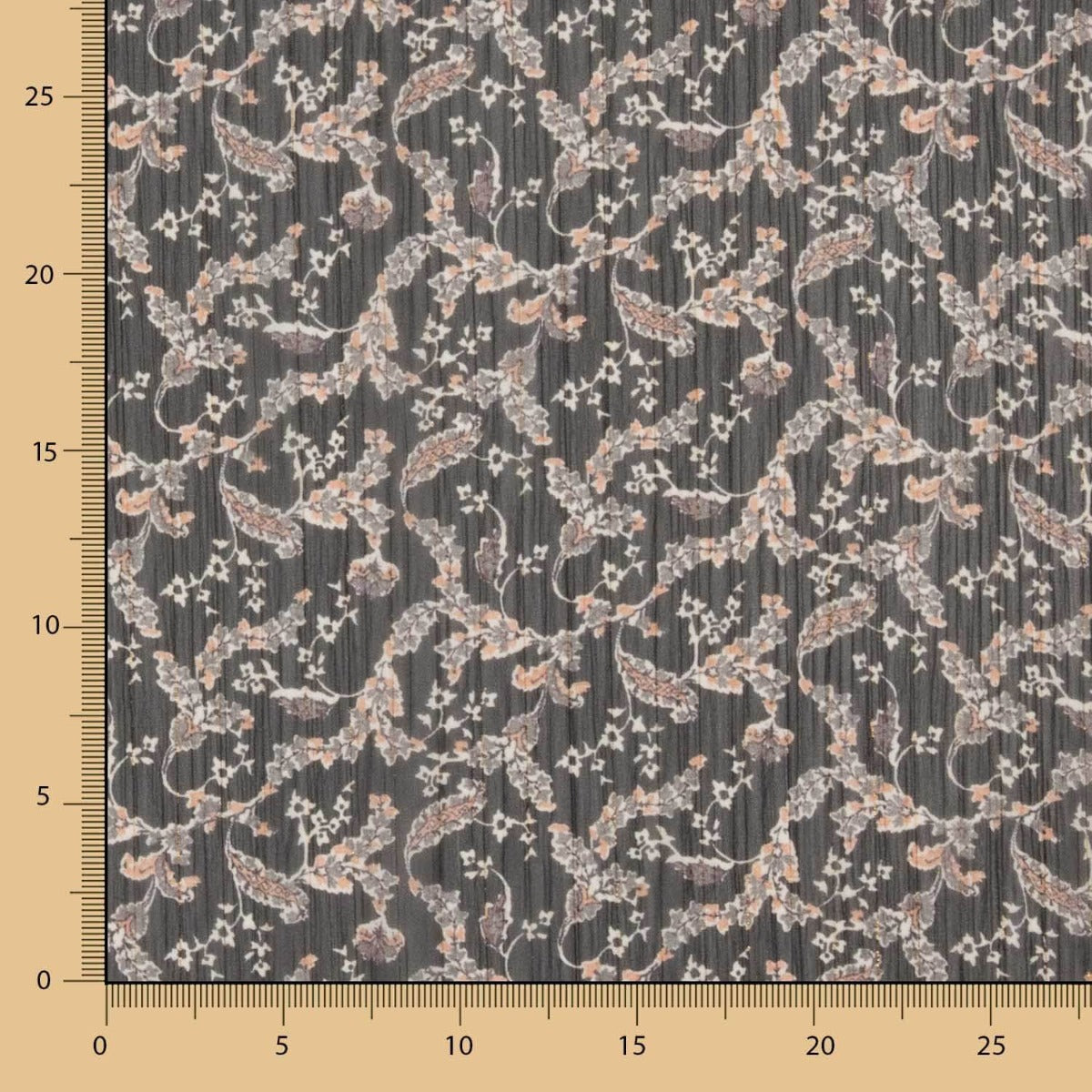 Gasa Lurex Floral Negro - Ribes y Casals