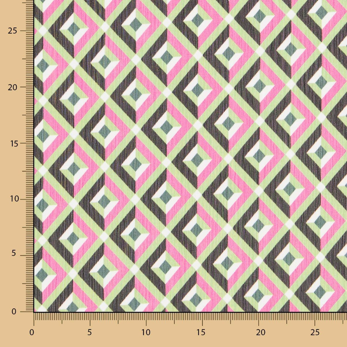 Gasa Poliéster Geo Fucsia - Ribes y Casals