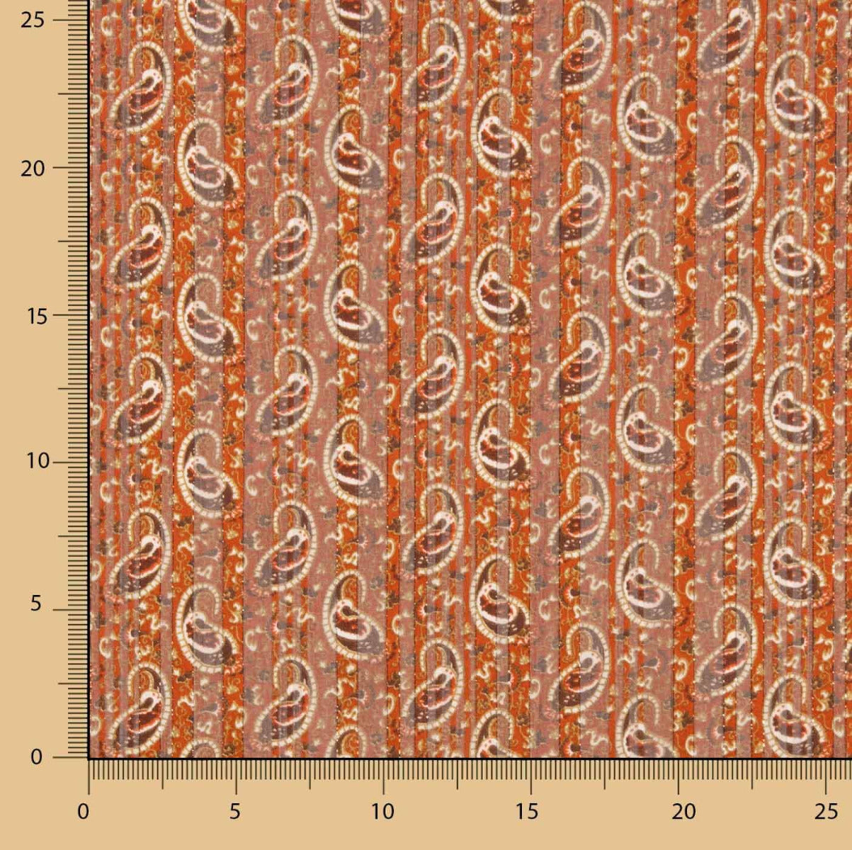 Gasa Satén Lúrex Cachemir Caldera - Ribes y Casals