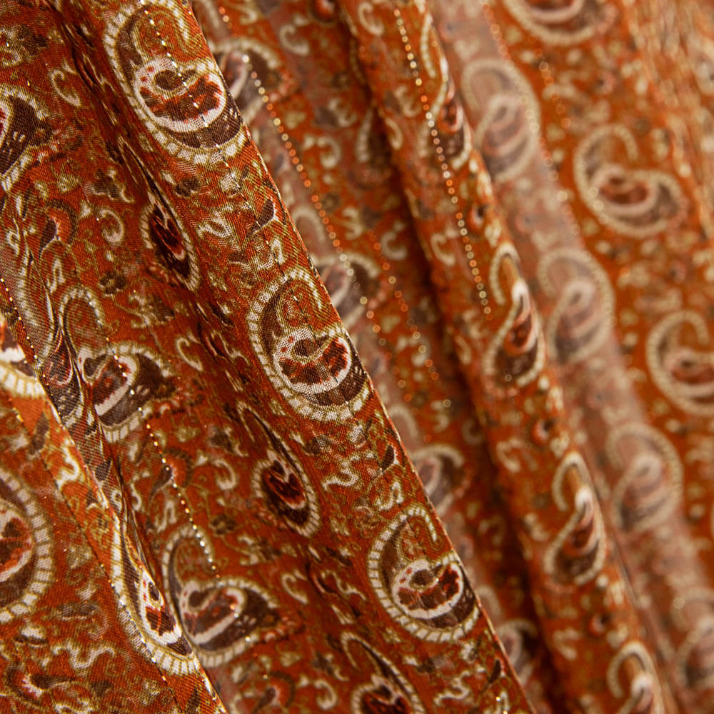 Gasa Satén Lúrex Cachemir Caldera - Ribes y Casals