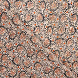 Gasa Satén Lúrex Hojas Beige - Ribes y Casals