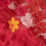Tul Rojo Jardín Carmesí con Flores 3D - Ribes y Casals