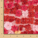 Tul Rojo Jardín Carmesí con Flores 3D - Ribes y Casals