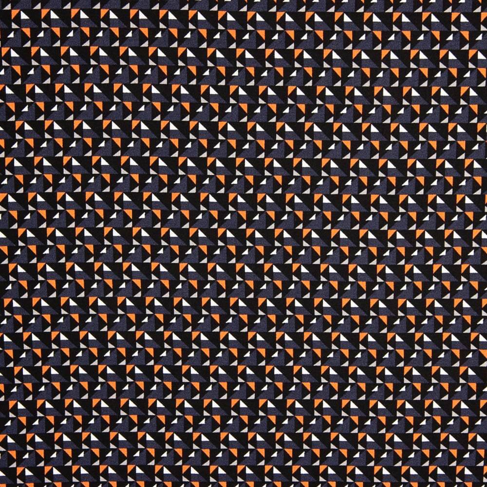 Viscosa Estampada Mini Geo Naranja - Ribes y Casals