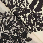 Georgette Viscosa Floral Blanco y Negro - Ribes y Casals
