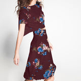 Georgette Floral Granate - Ribes y Casals