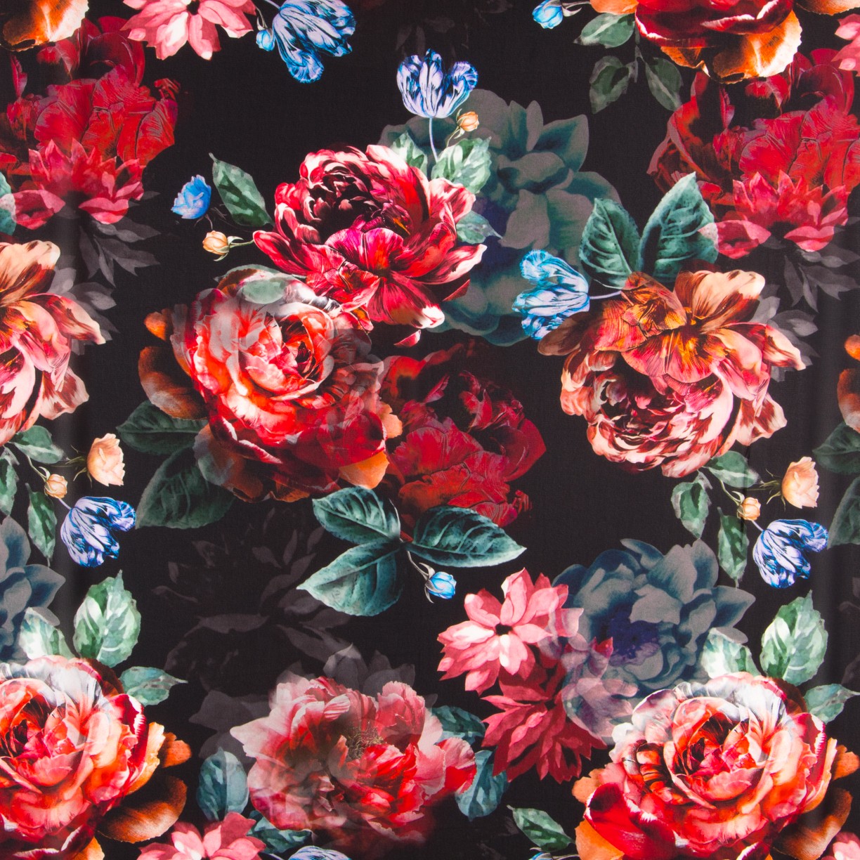 Georgette Floral Negro - Ribes y Casals